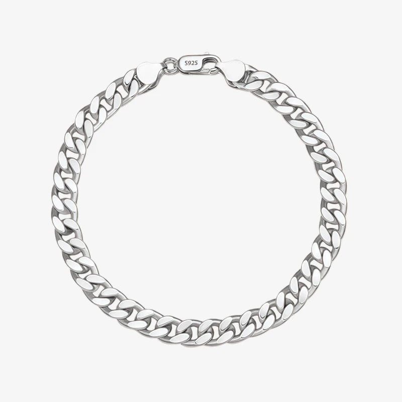 4mm silver cuban chain bracelet