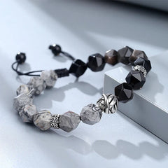 Pathfinder Bracelet – Obsidian & Map Stone