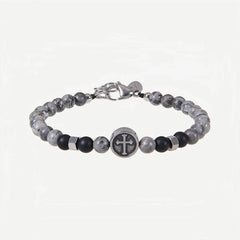 Map Stone Bracelet – Cross Accent, Adjustable