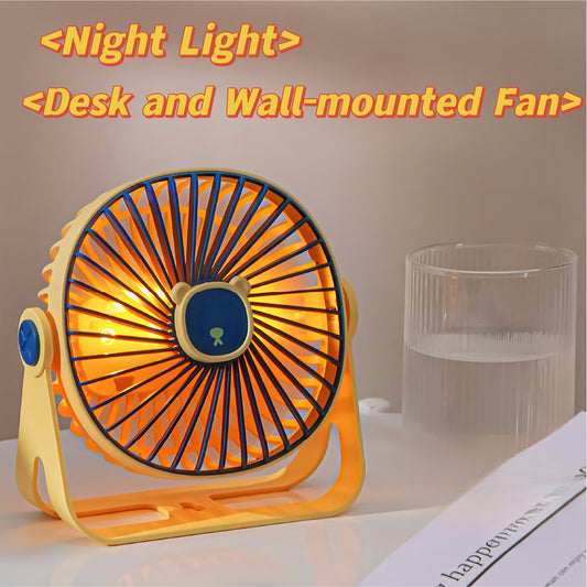 Portable Desk Fan with LED Light