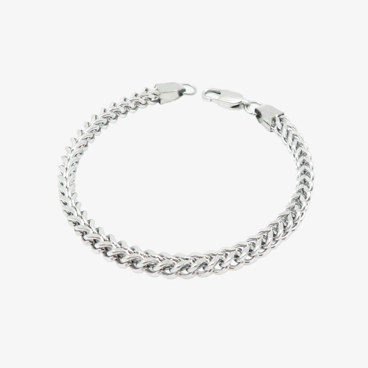 4mm silver byzantine chain bracelet