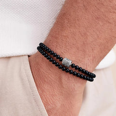 double wrap mantra bracelet worn on wrist