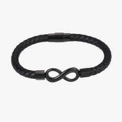 leather bracelet with infinity symbol design