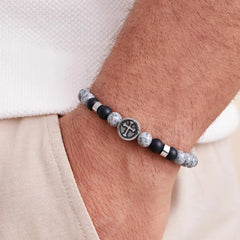 Map Stone Bracelet – Cross Accent, Adjustable